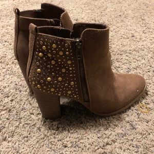 Brown Boots with Gold Embellishments